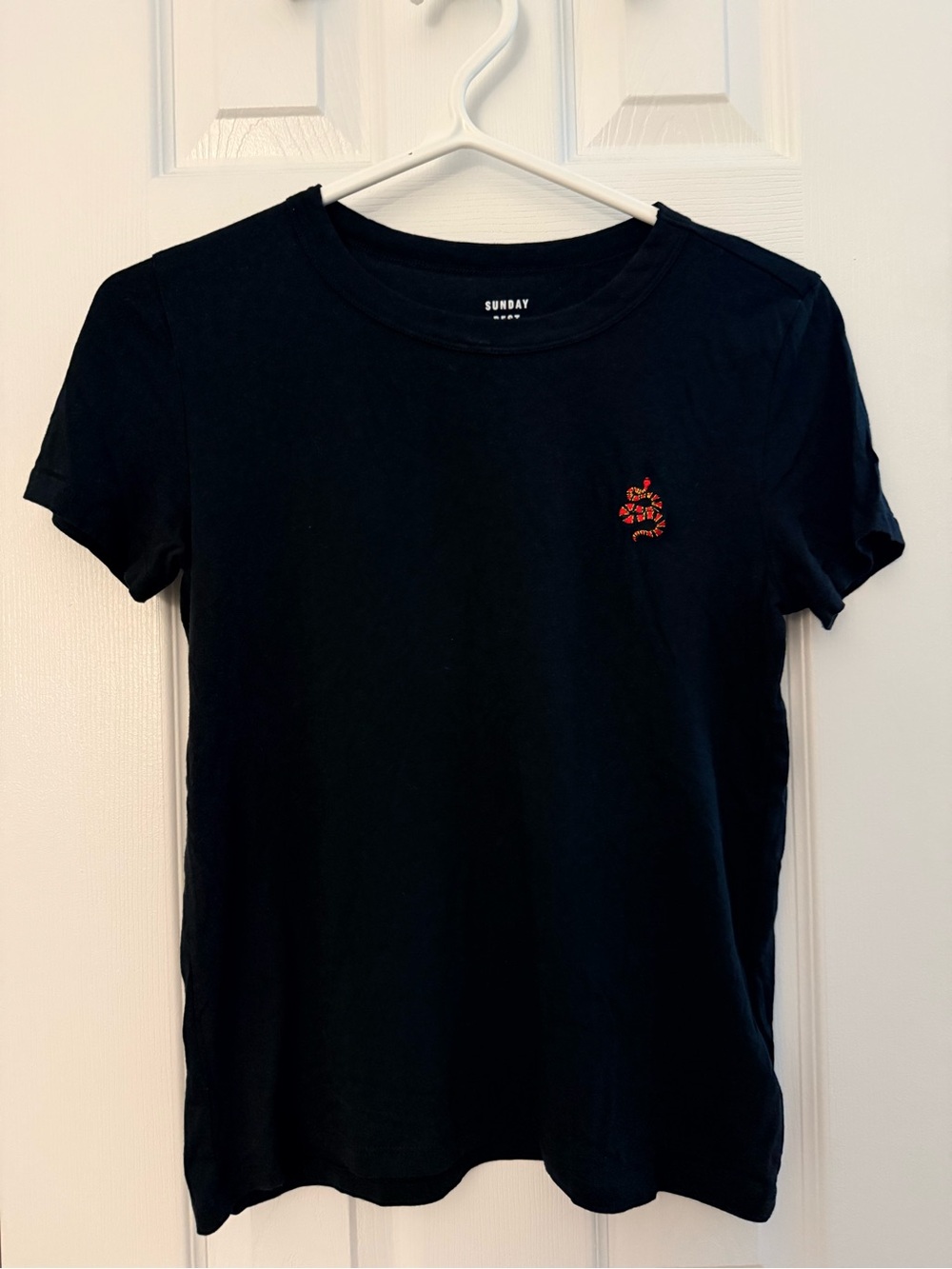 Sunday Best Black Tee with White Logo Tag